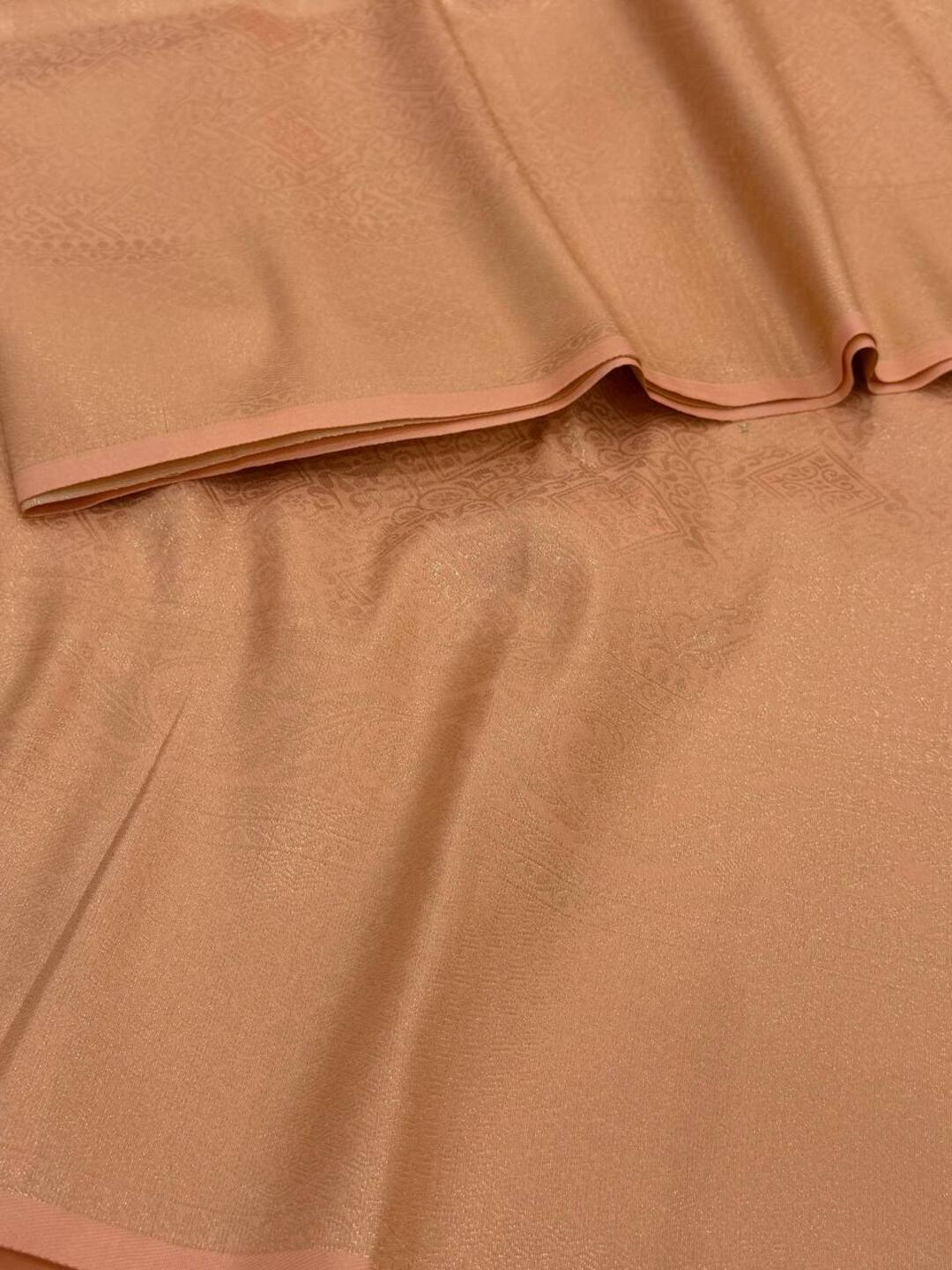 Peach Cotton Silk Saree