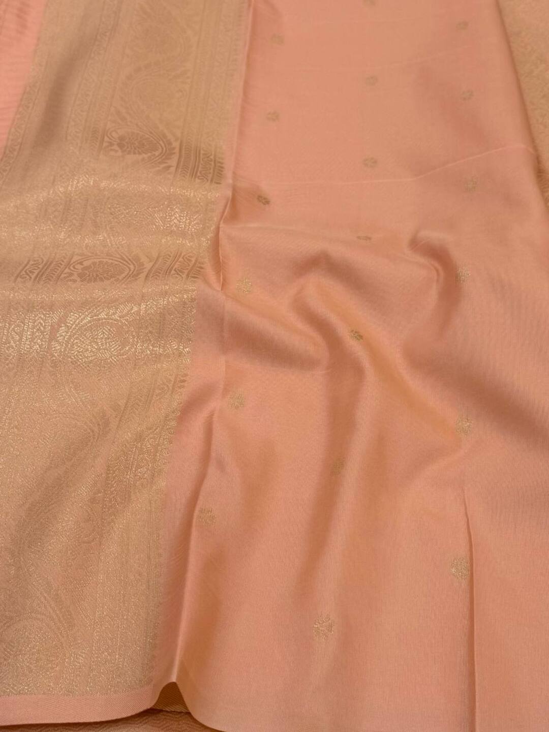 Peach Cotton Silk Saree