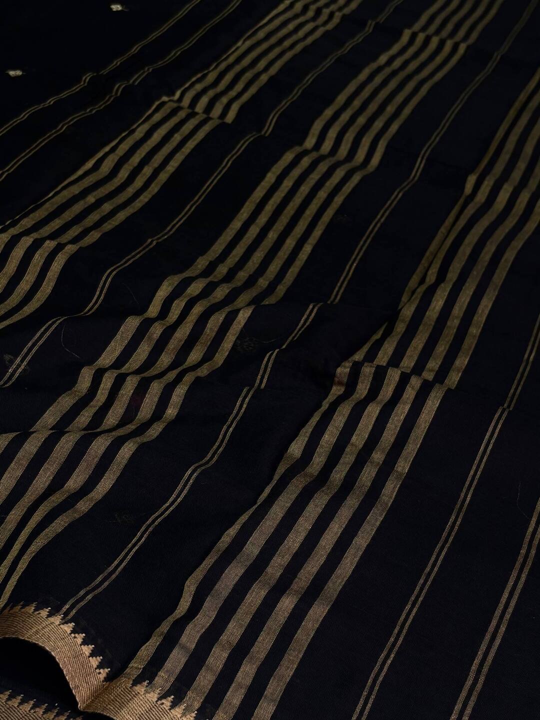 Black Narayanpet Cotton Saree
