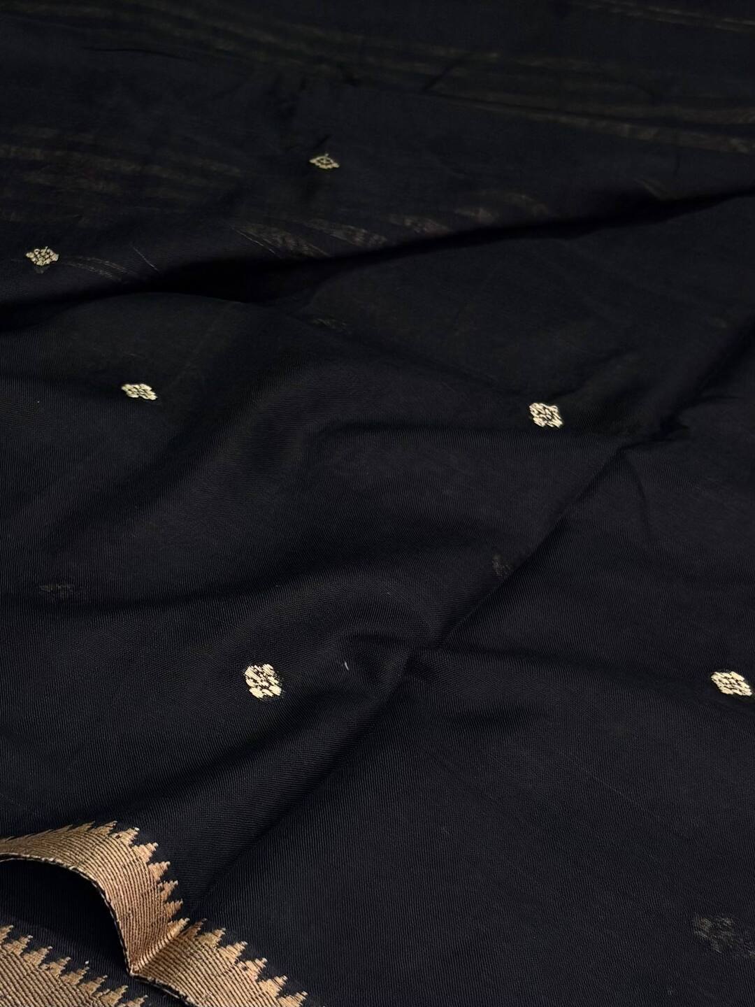 Black Narayanpet Cotton Saree