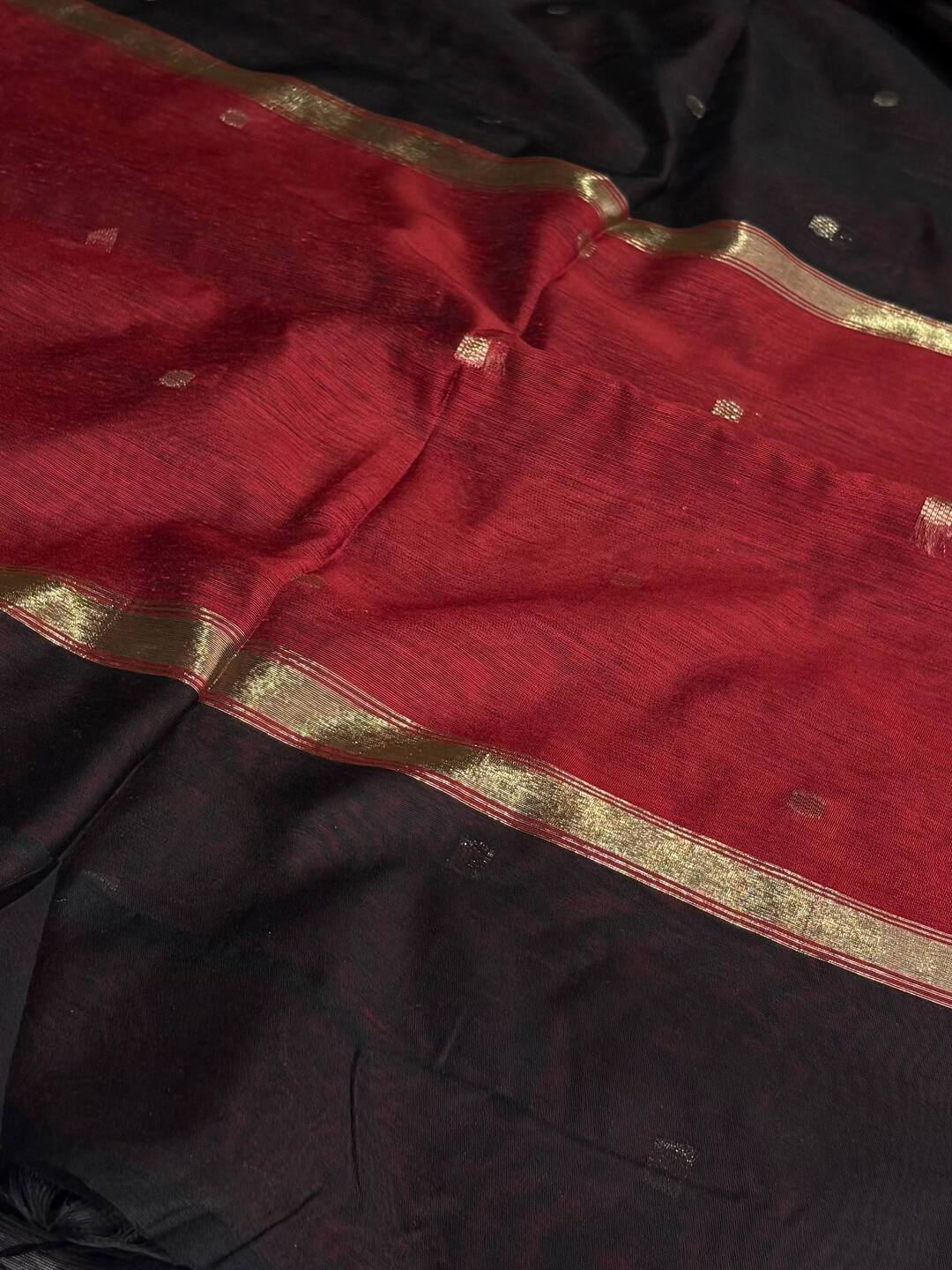 Black Soft Cotton Saree