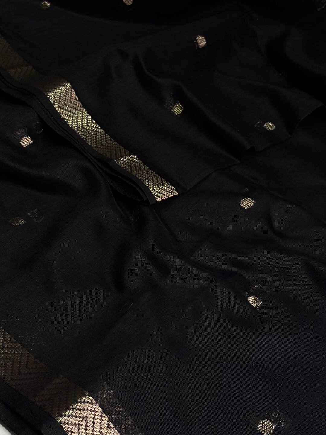 Black Soft Cotton Saree