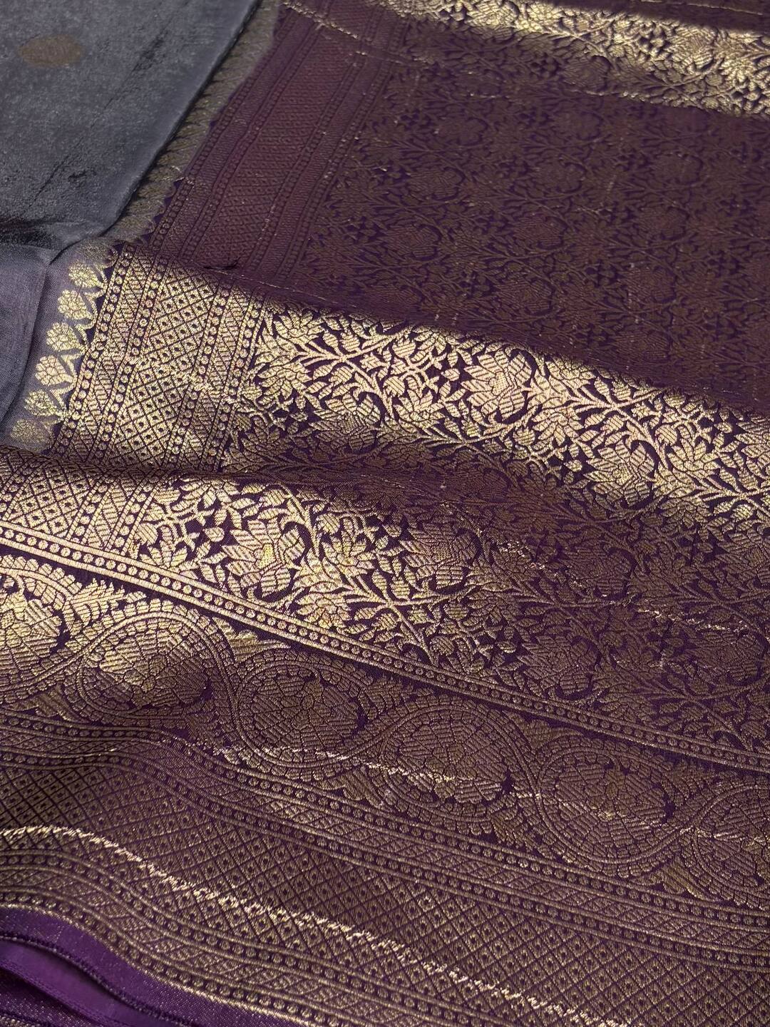 Grey Banaras Cotton Saree