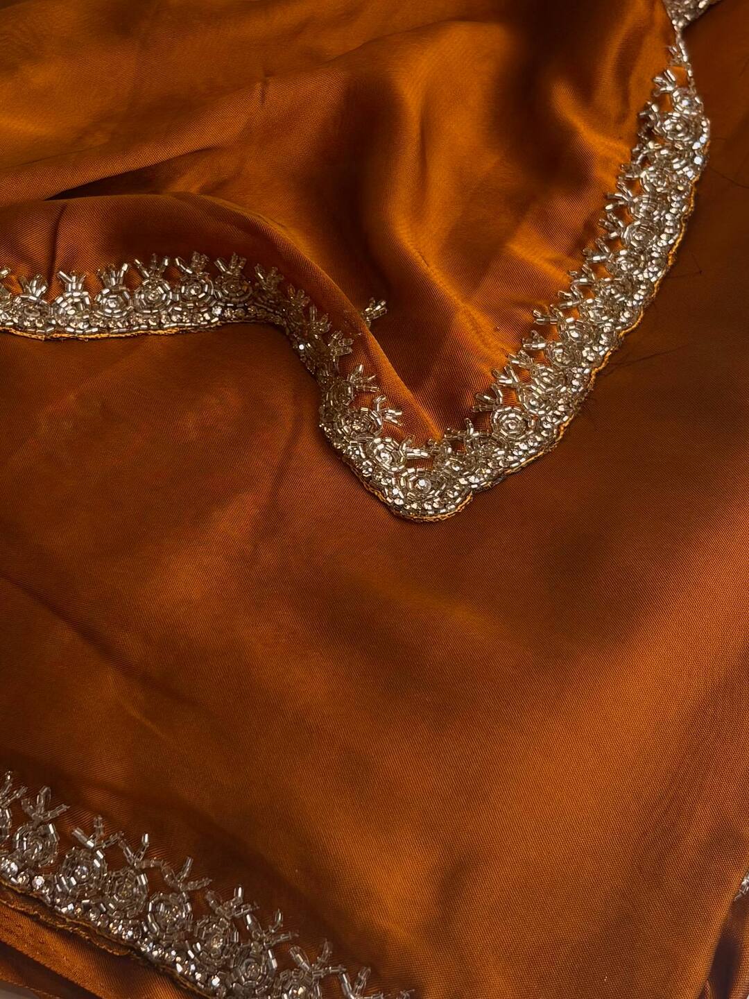 Golden Brown Georgette Saree