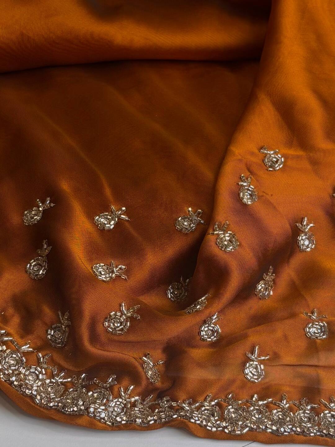 Golden Brown Georgette Saree