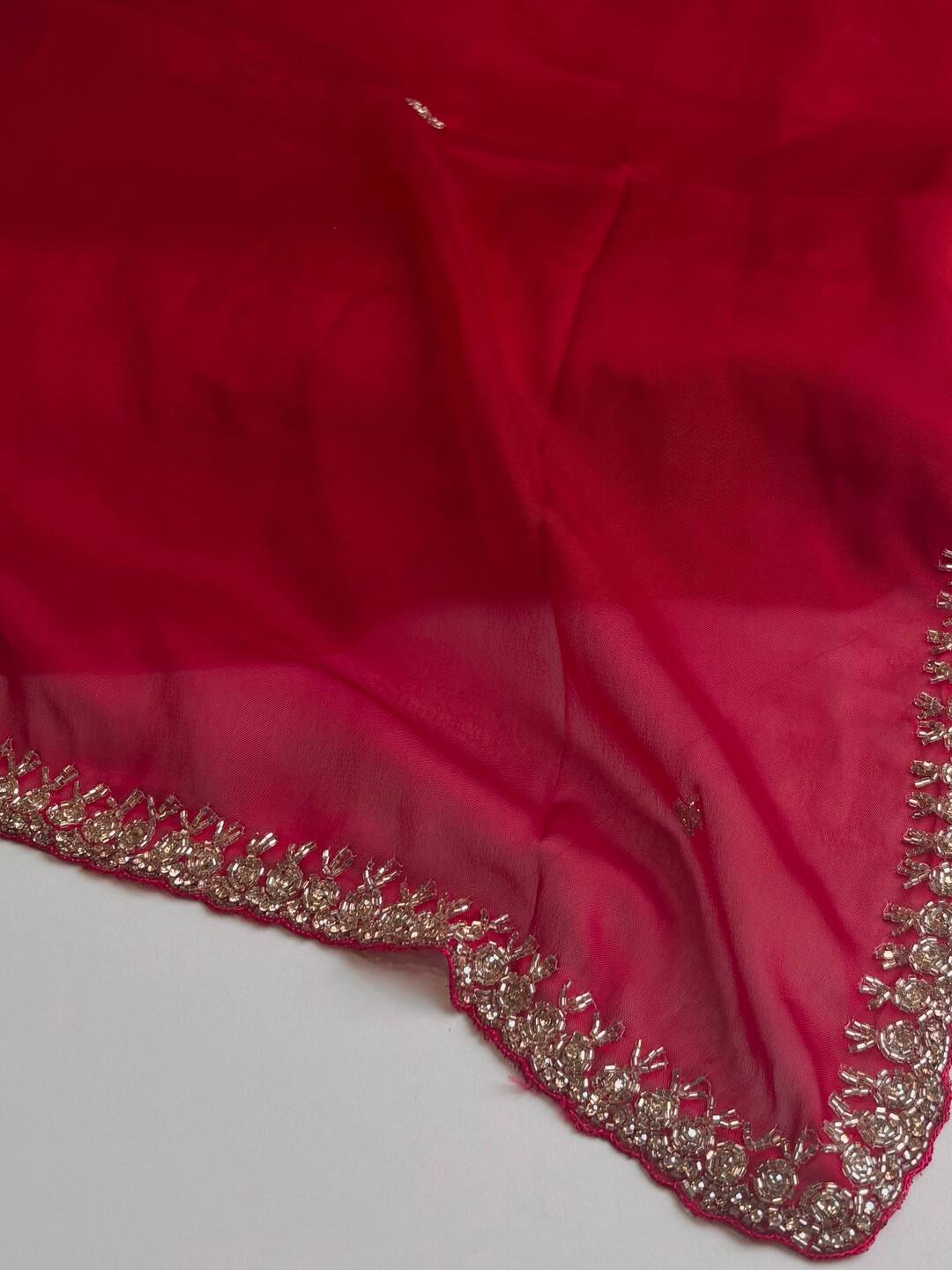 Hot Pink Georgette Saree