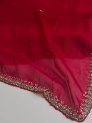 Hot Pink Georgette Saree