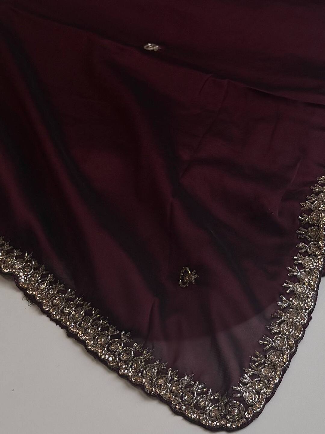 Wine Purple Georgette Saree