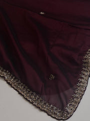 Wine Purple Georgette Saree