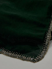 Forest Green Georgette Silk  Saree