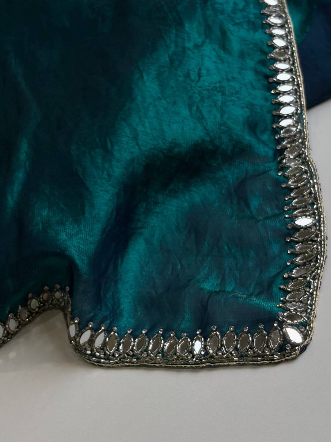 Peacock Blue Georgette Silk  Saree