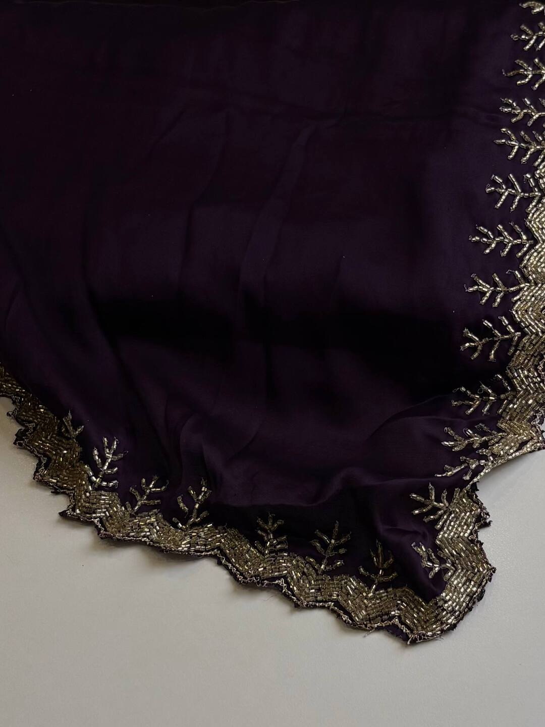 Royal Purple Georgette Silk Saree