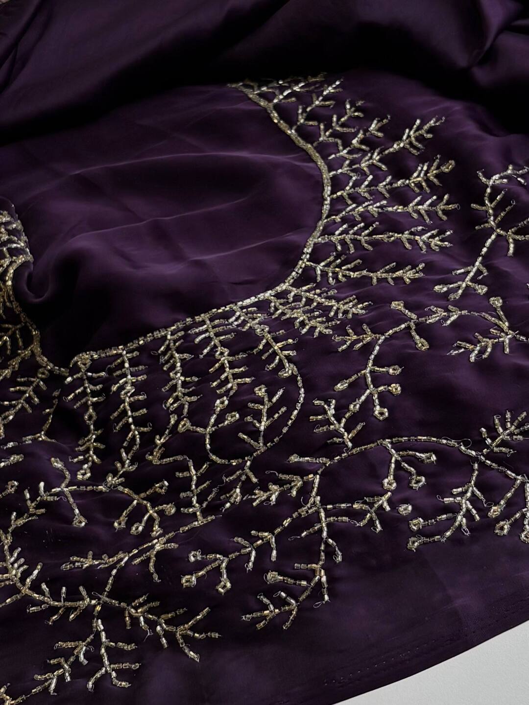 Royal Purple Georgette Silk Saree