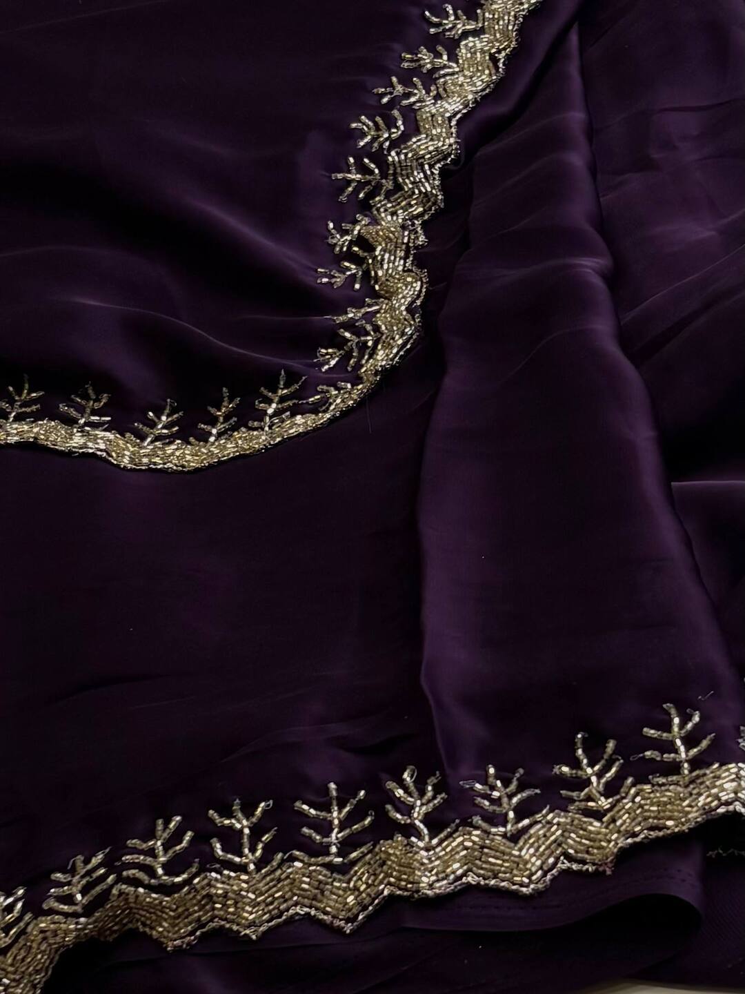Royal Purple Georgette Silk Saree