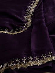 Royal Purple Georgette Silk Saree
