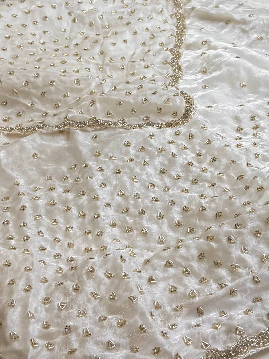 White Georgette Silk Saree