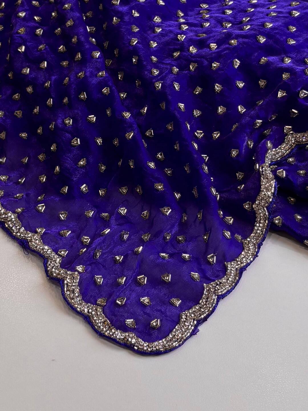 Royal Blue Georgette Silk Saree