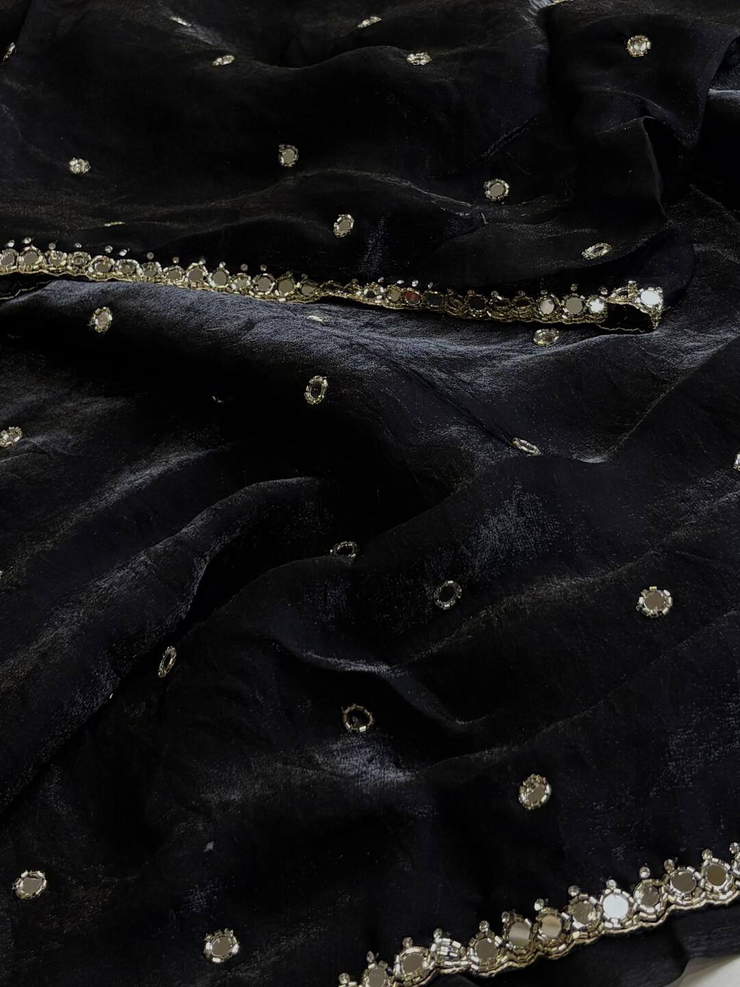 Black Georgette Silk Saree