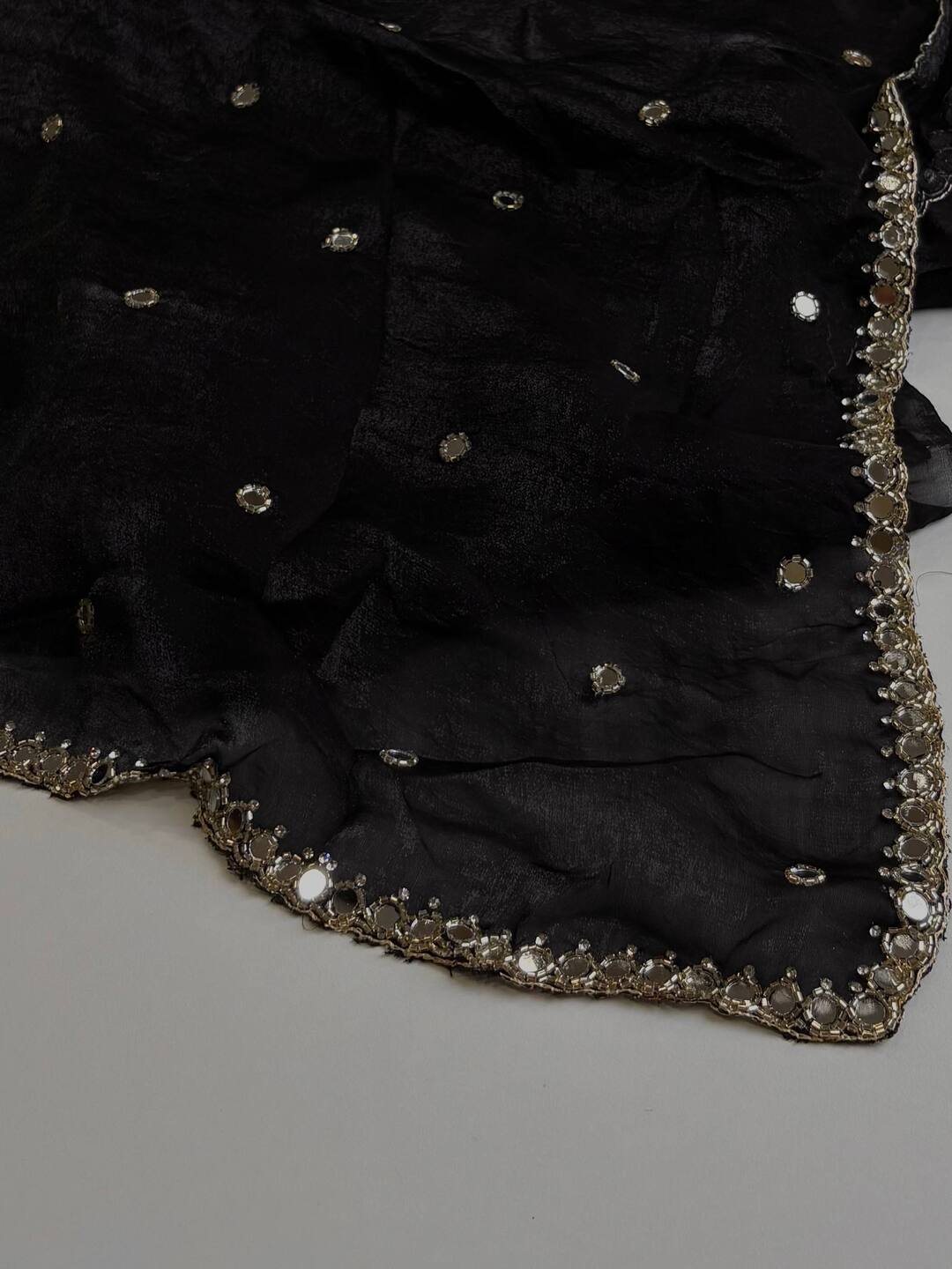 Black Georgette Silk Saree