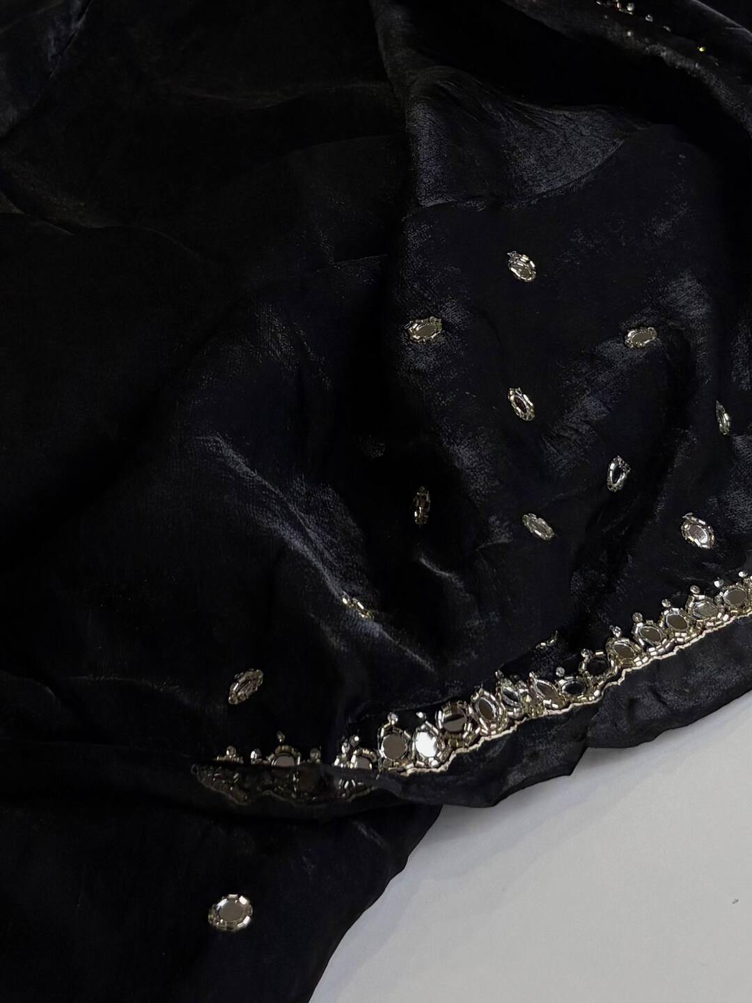 Black Georgette Silk Saree