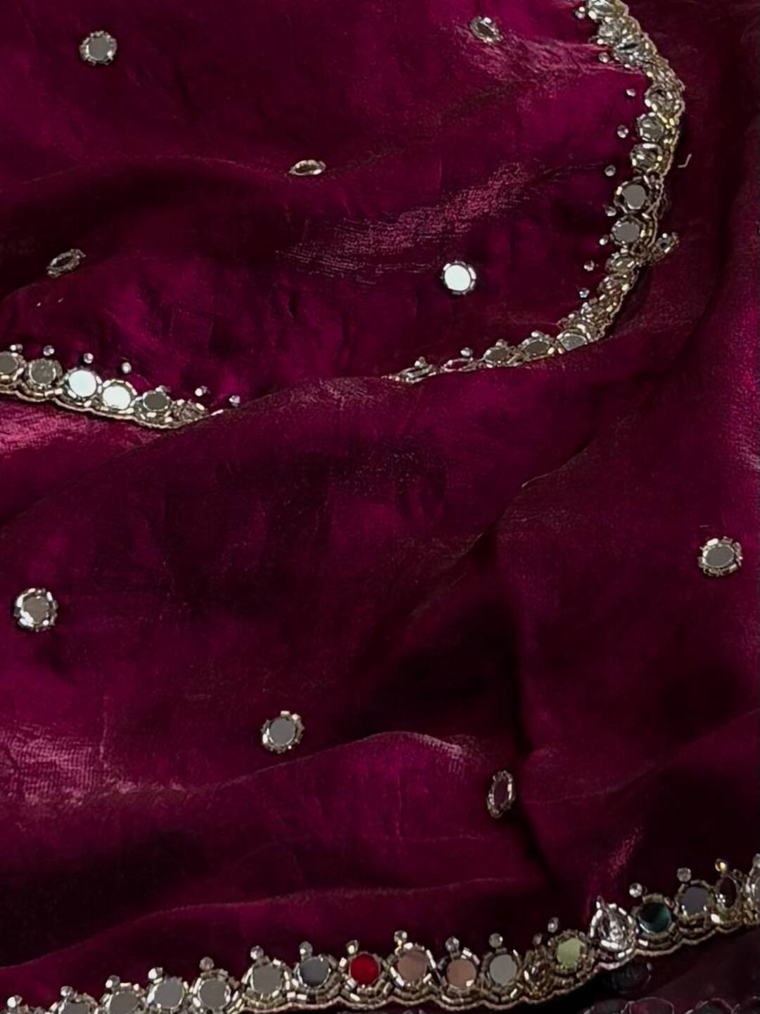 Magenta Purple Georgette Silk Saree