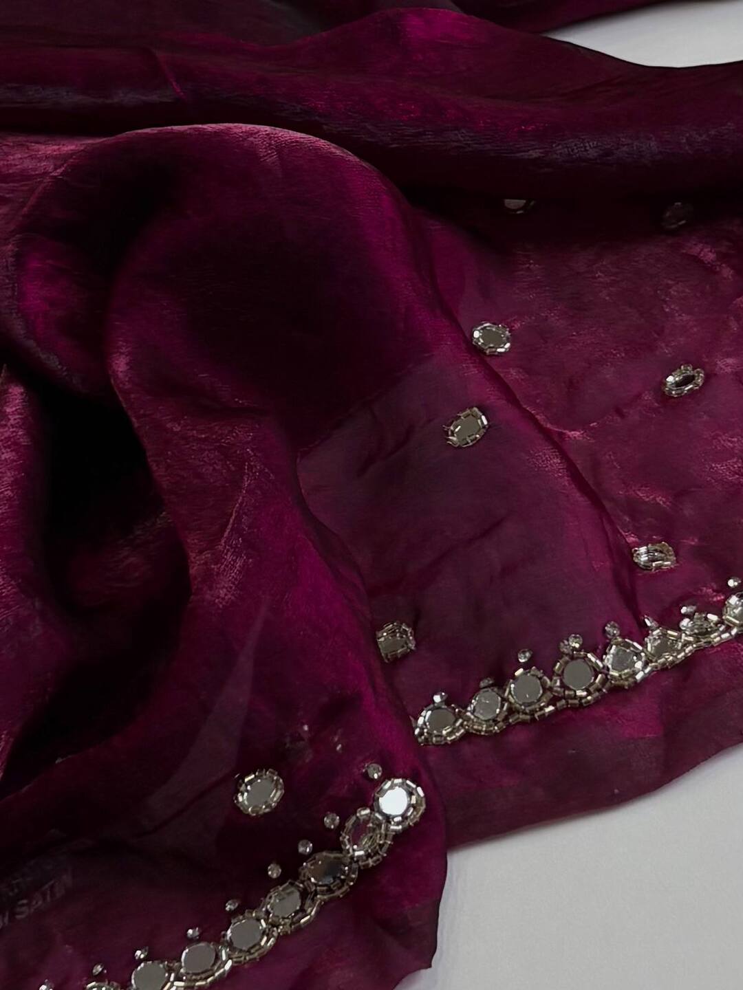 Magenta Purple Georgette Silk Saree
