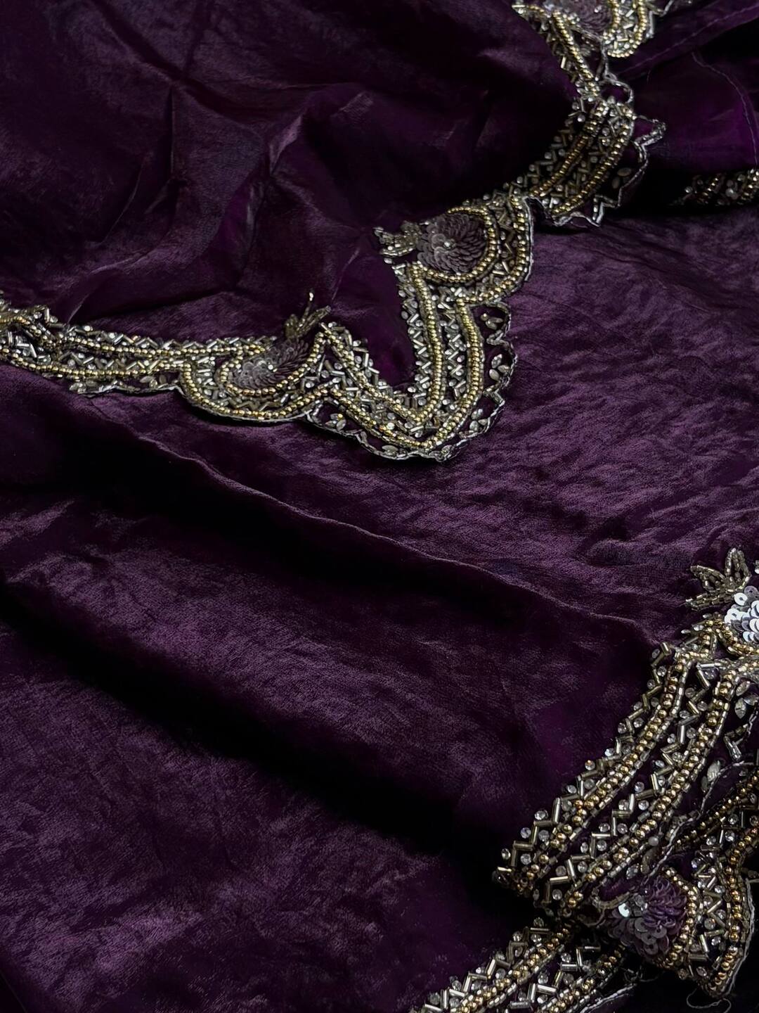 Royal Purple Georgette Silk Saree