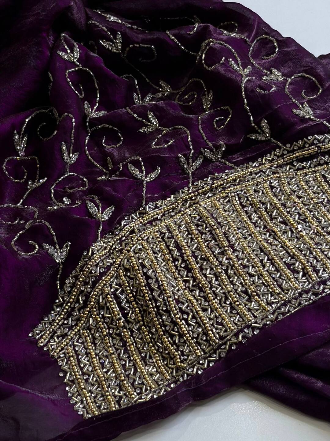 Royal Purple Georgette Silk Saree
