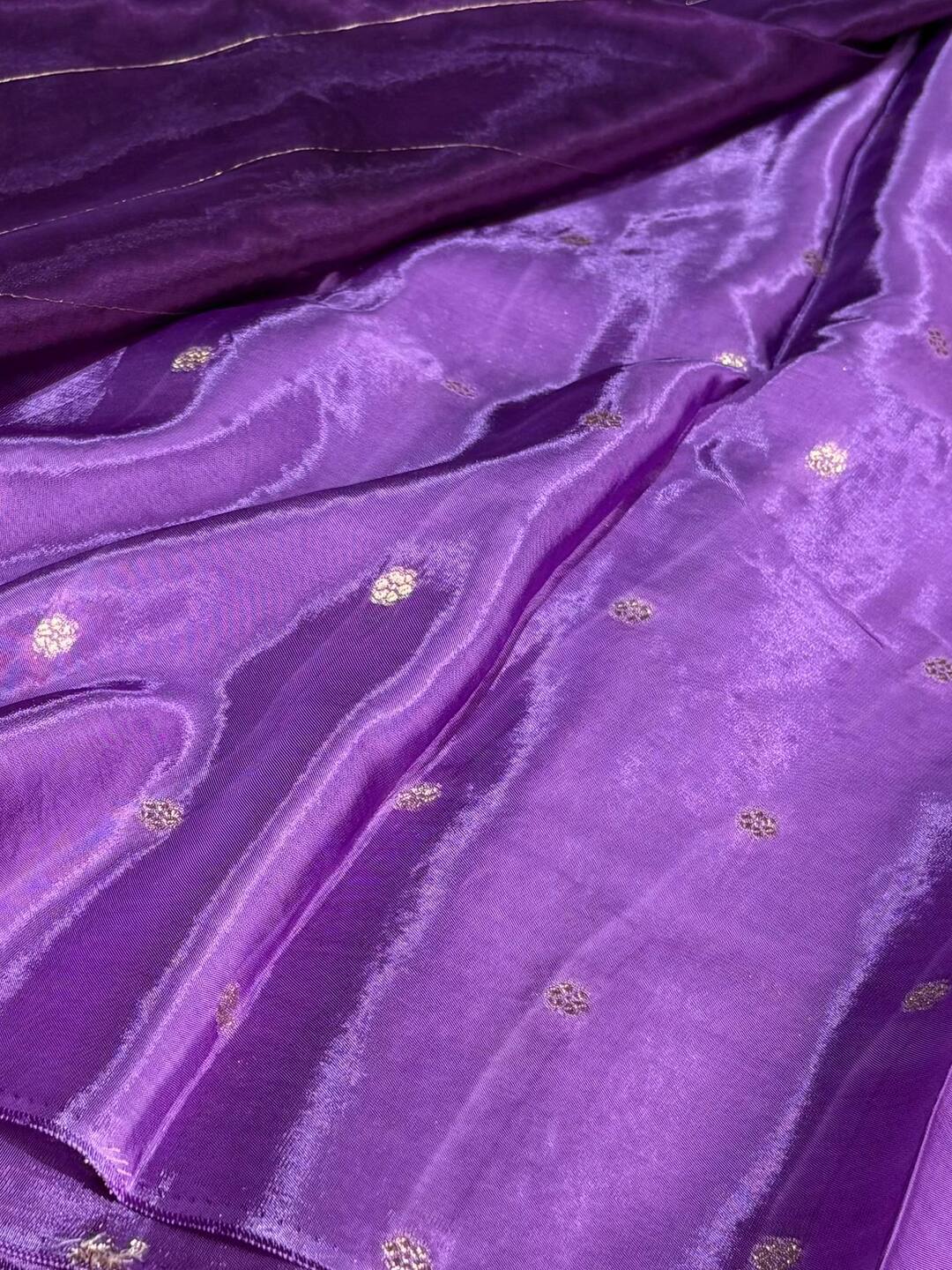 Royal Purple Banaras Chiffon Silk Saree
