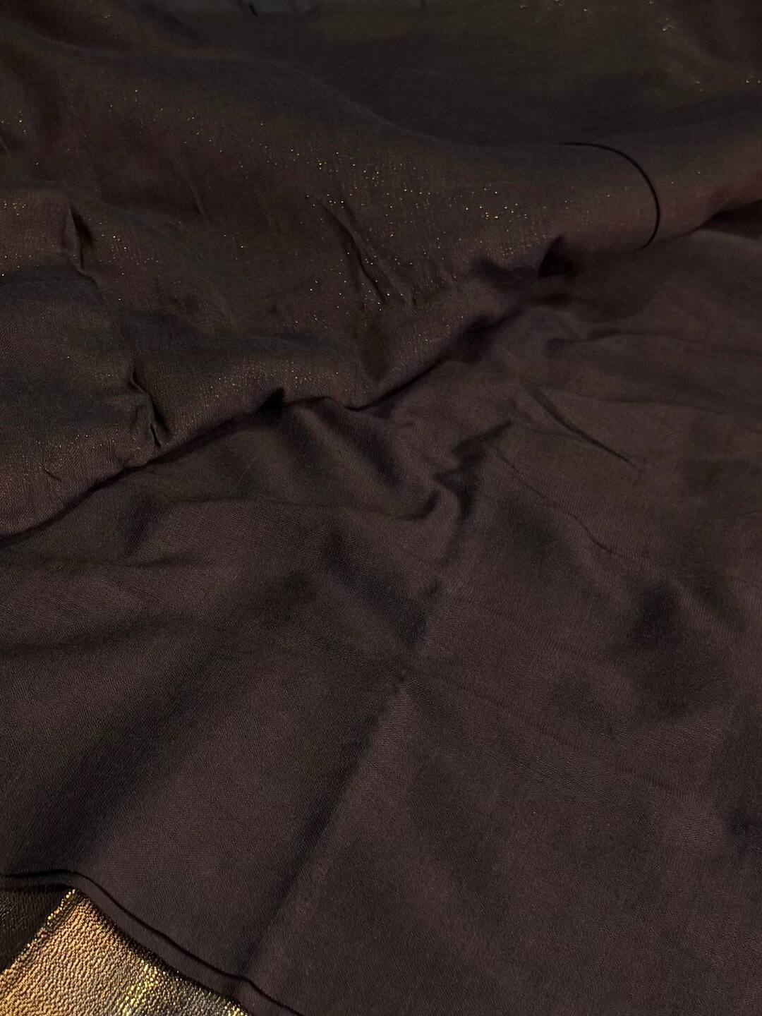 Deep Dark Brown Kadhi Cotton Saree