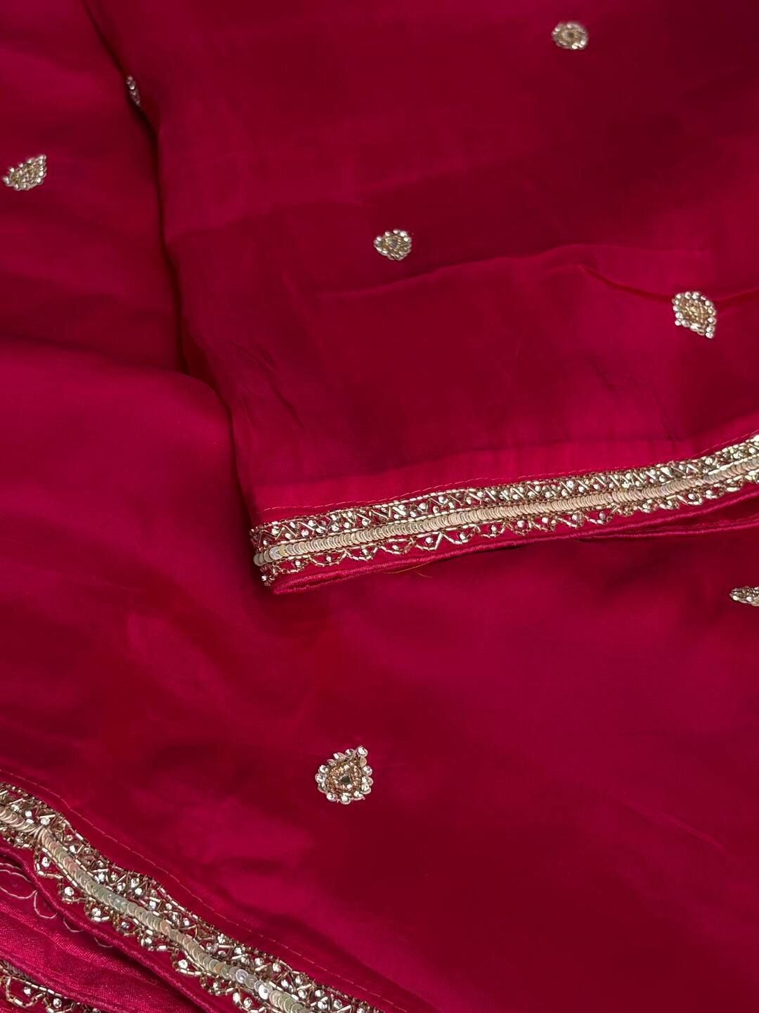 Hot Pink Georgette Saree