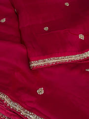 Hot Pink Georgette Saree