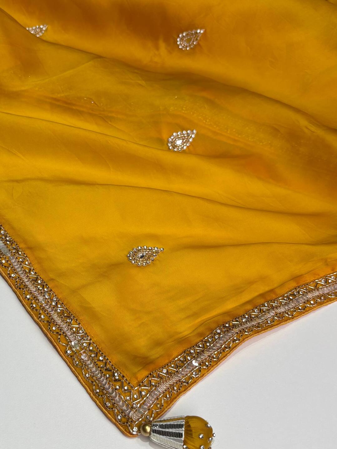 Yellow Georgette Saree