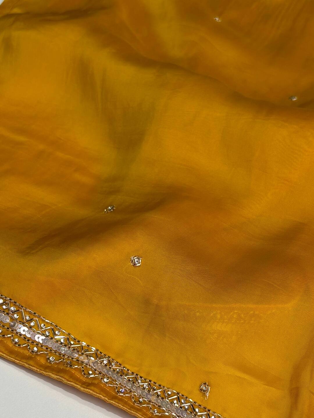 Yellow Georgette Saree