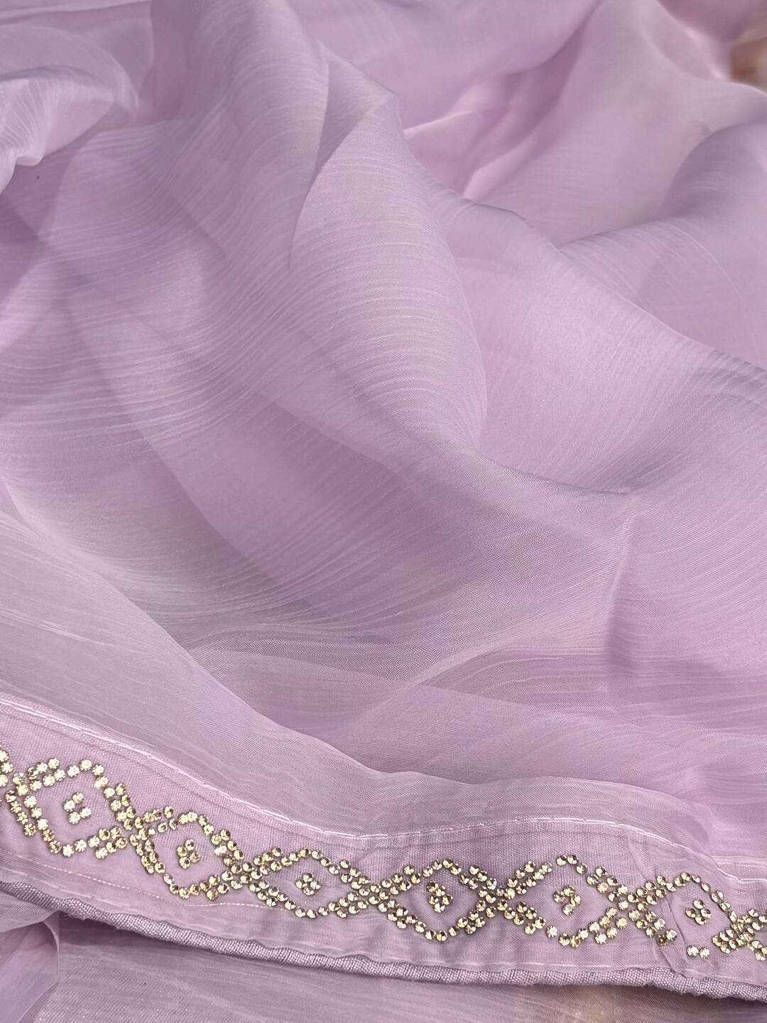 Lavender Purple Floral Georgette Saree