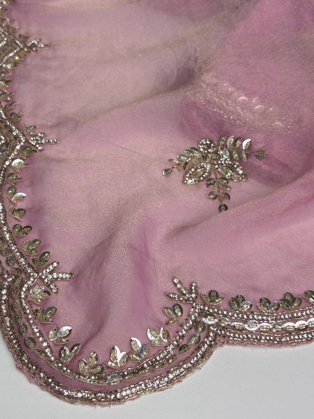 Dual Tone Purple Georgette Saree