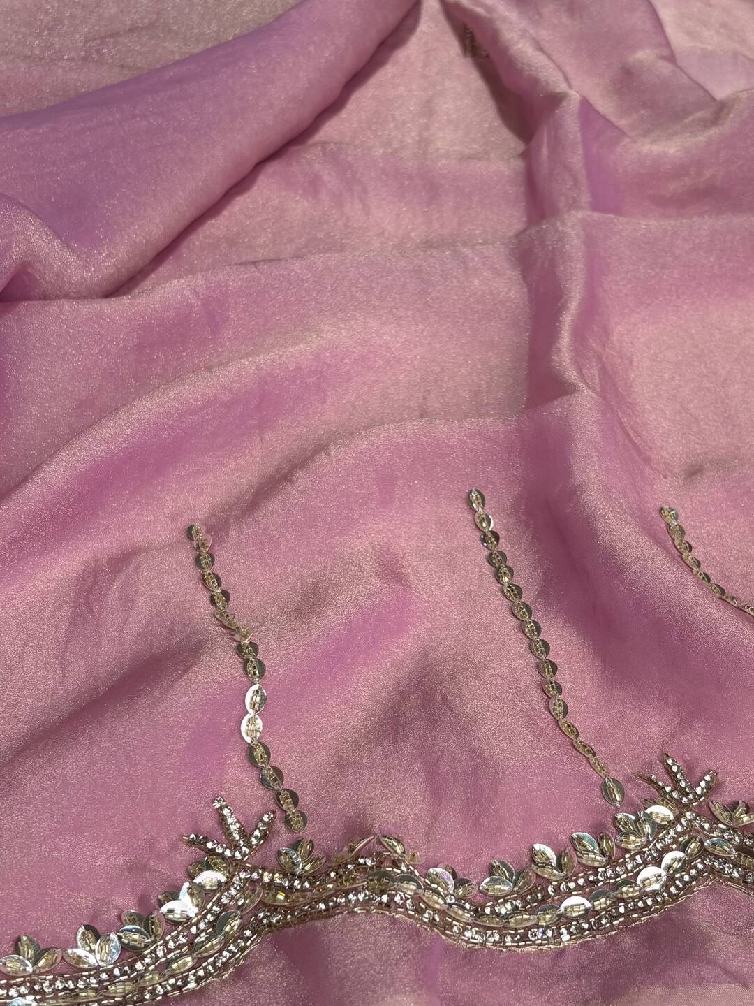 Dual Tone Purple Georgette Saree