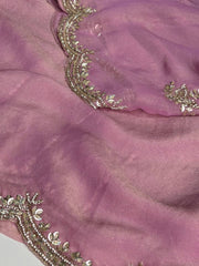 Dual Tone Purple Georgette Saree