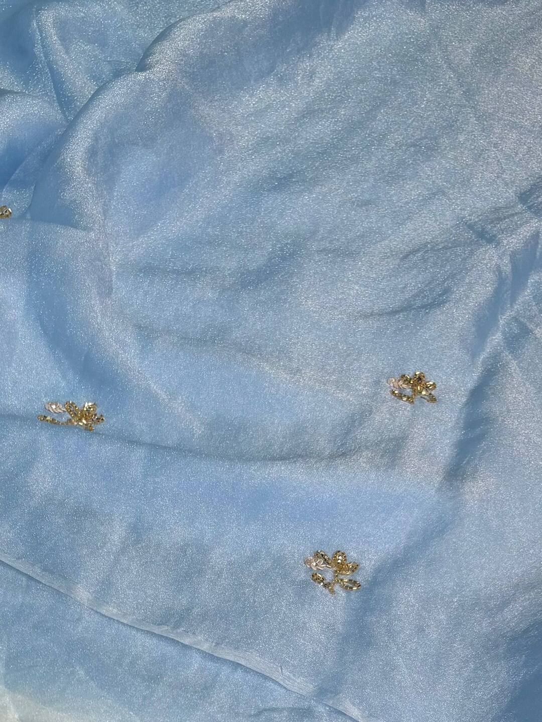 Baby Blue Georgette saree