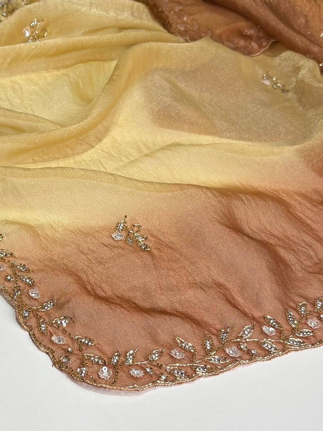Ombre Brown Georgette saree