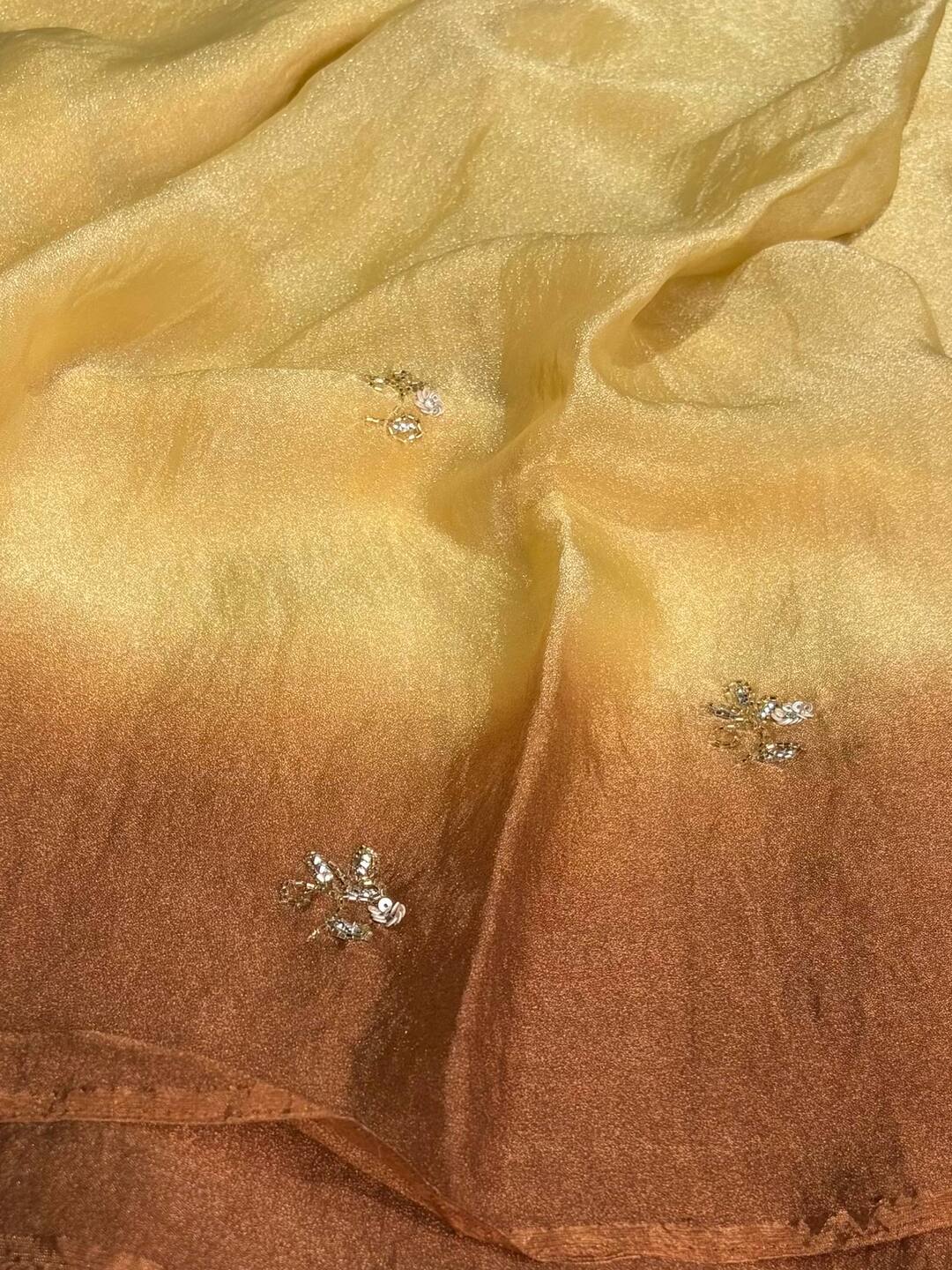Ombre Brown Georgette saree