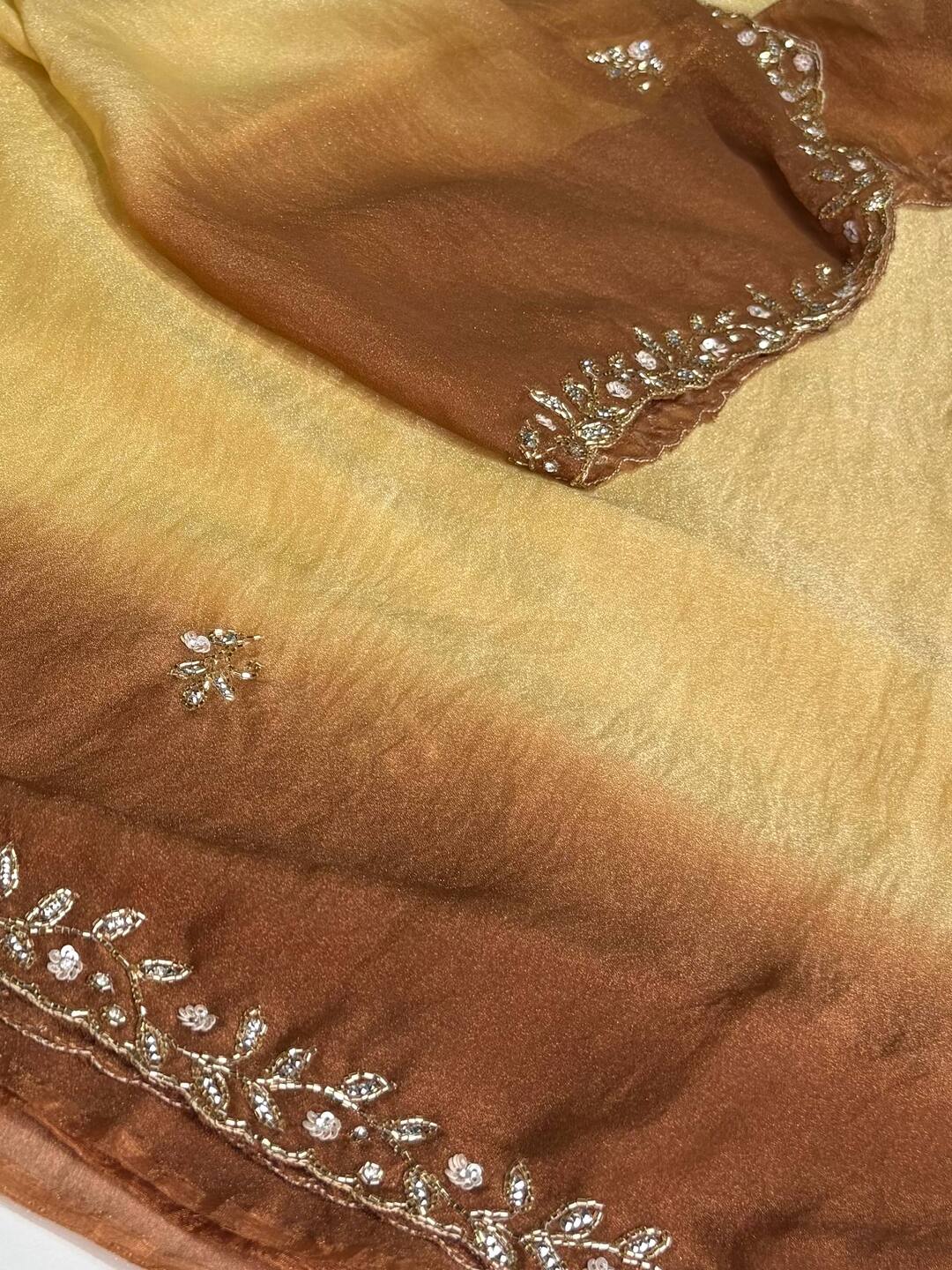 Ombre Brown Georgette saree