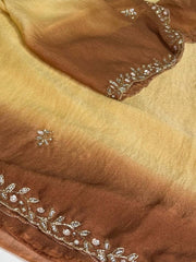 Ombre Brown Georgette saree