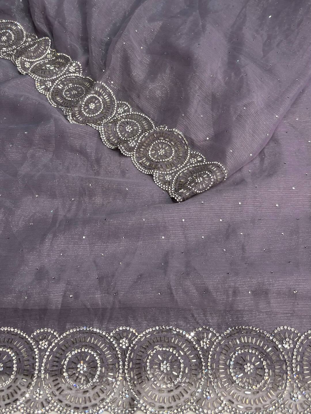 Dusty Purple Georgette saree