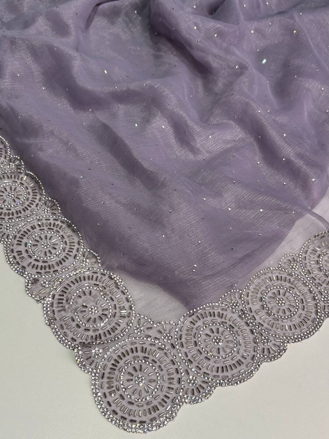 Dusty Purple Georgette saree