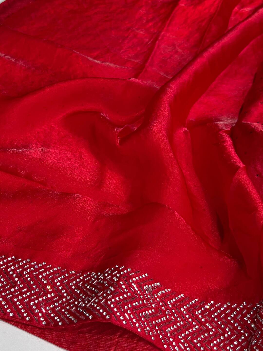 Chili Red Georgette saree