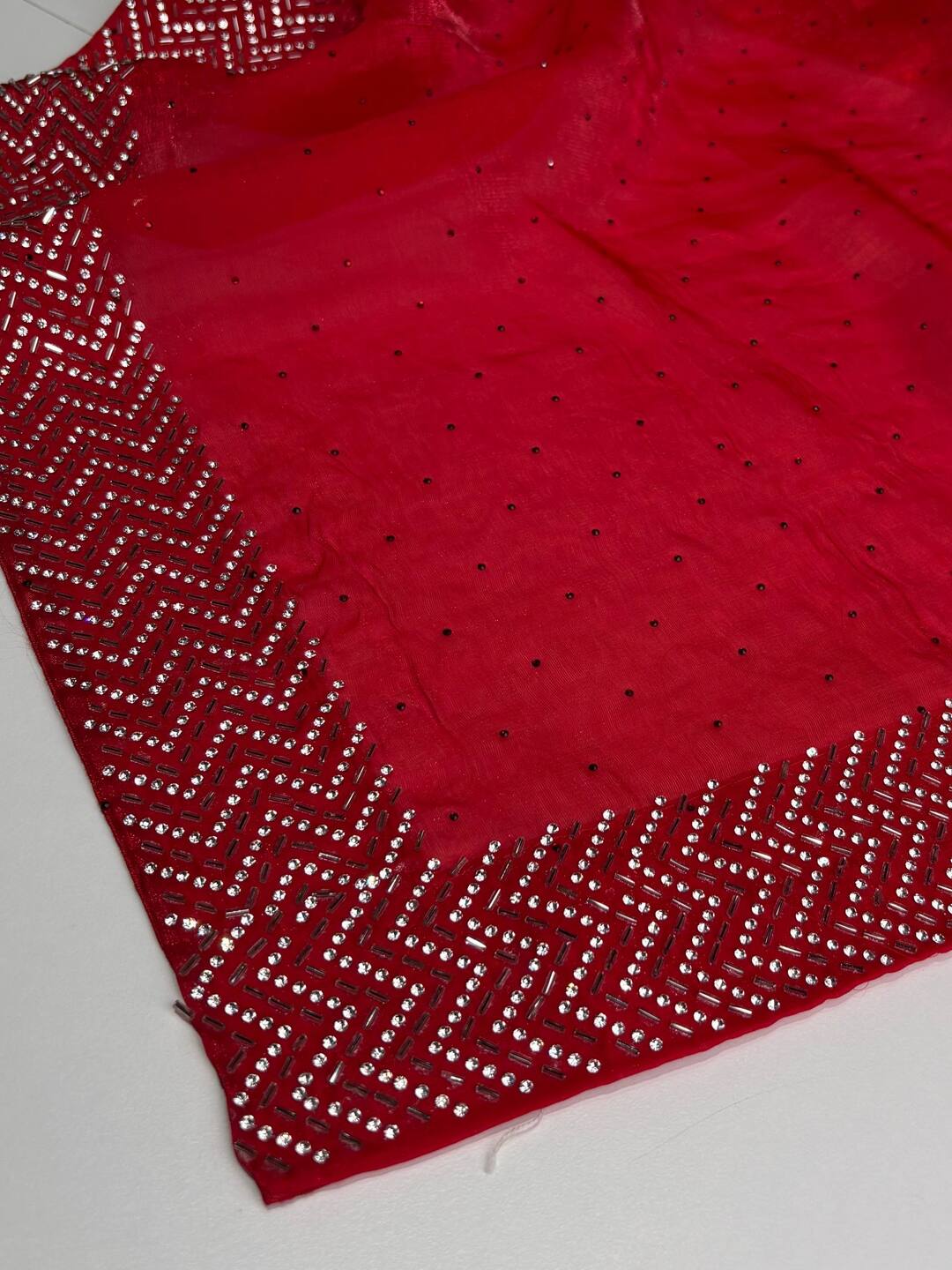 Chili Red Georgette saree