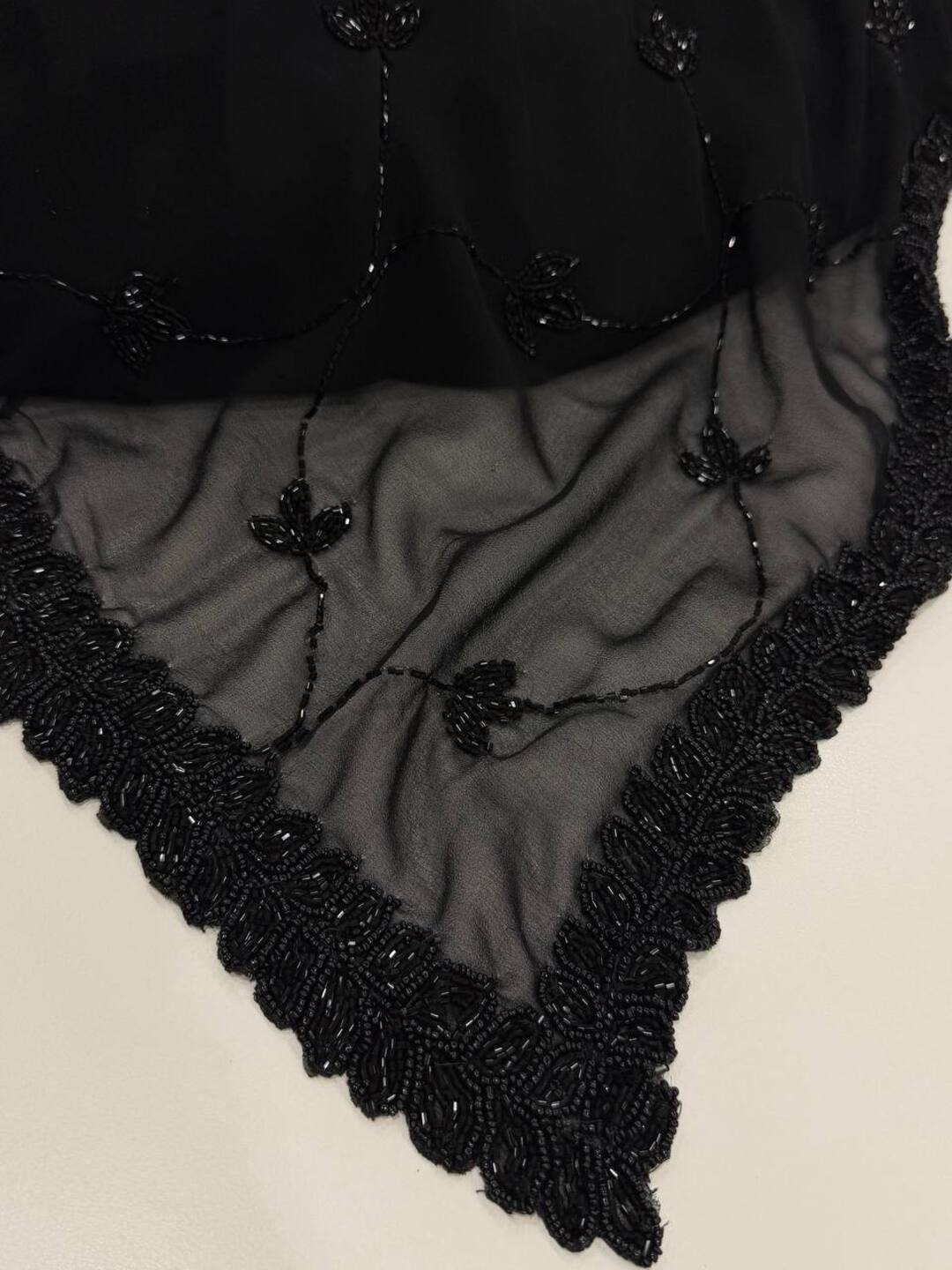 Black Floral Georgette Silk Saree