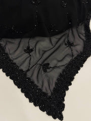 Black Floral Georgette Silk Saree
