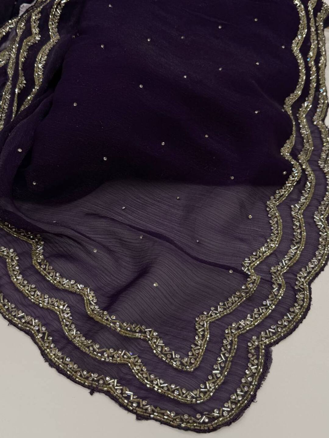 Royal Purple Georgette Silk Saree